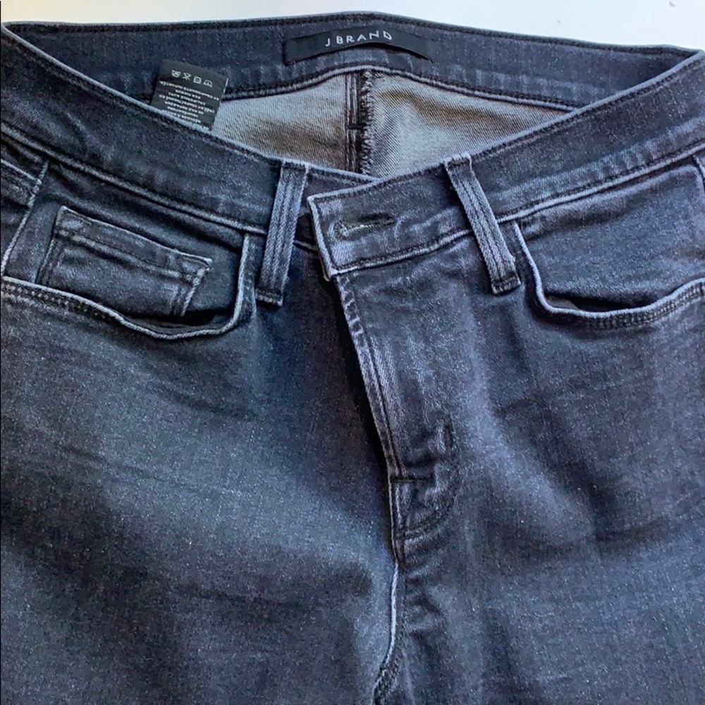 Jbrand grey/black cropped jeans